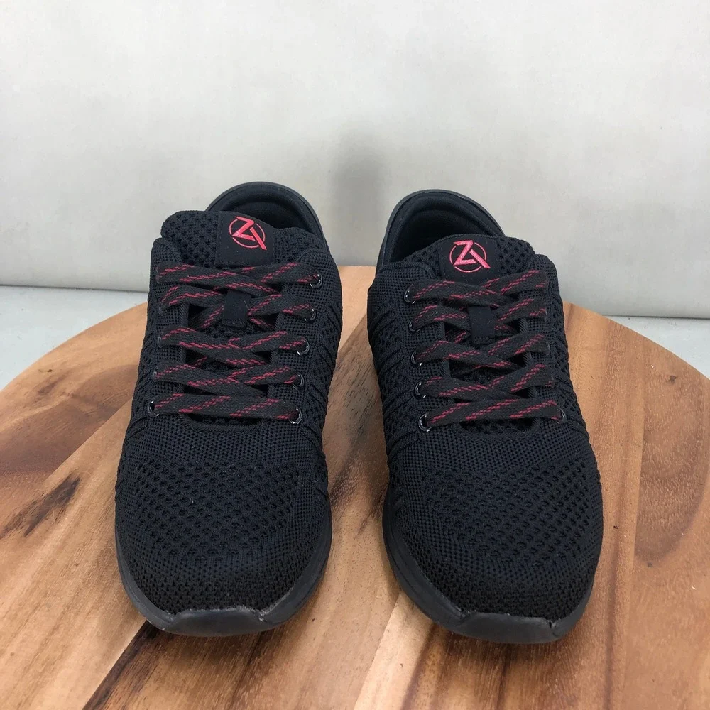 Zeba Womens Hands-Free Black Sneakers Black Slip On Walking Shoes Size 8.5 Wide